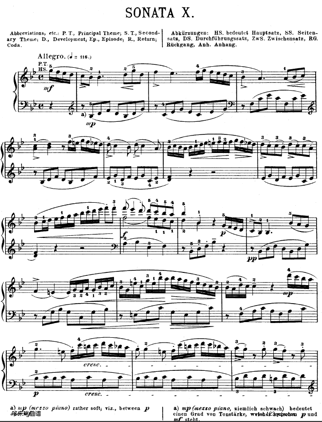 降B大调奏鸣曲kv333-莫扎特(钢琴谱)1