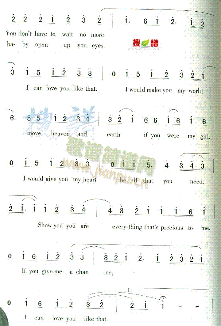 howyoulikethat简谱,gone简谱 i can love you like that 歌谱简谱网