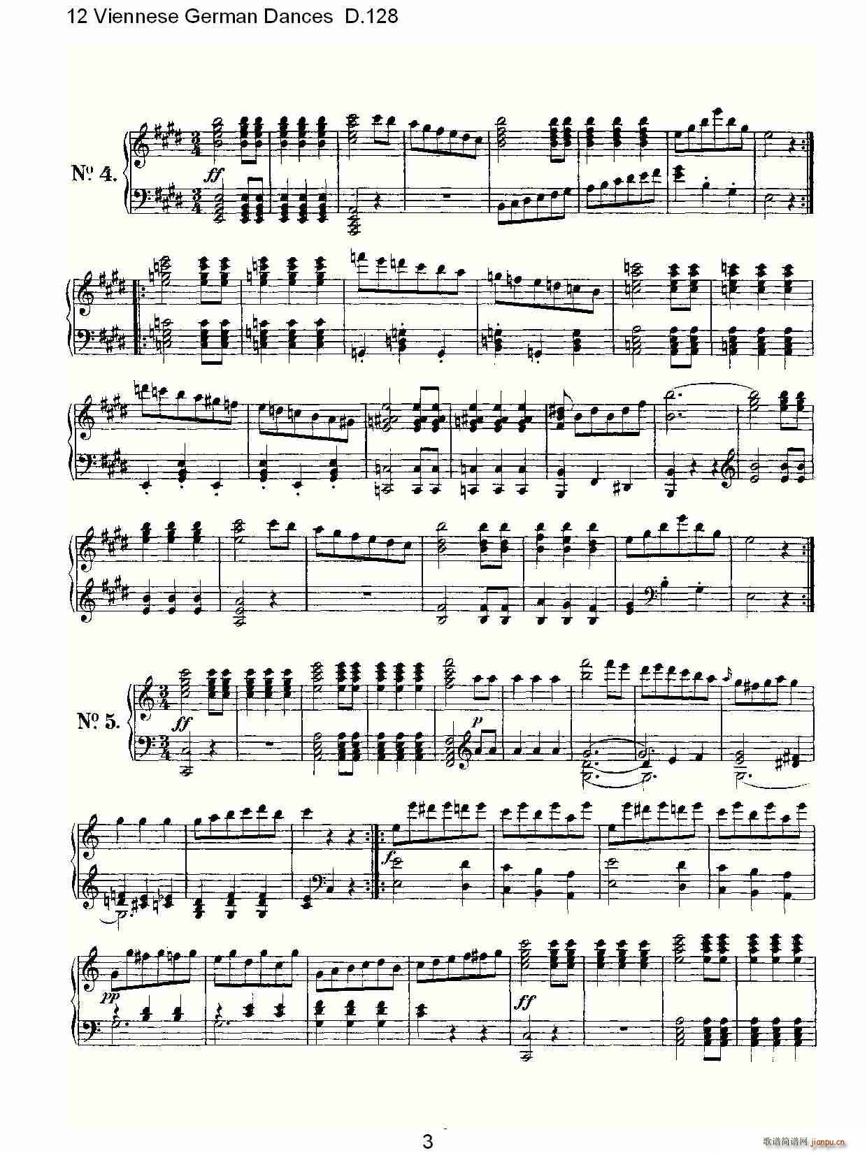 12 Viennese German Dances D.128(ʮּ)3