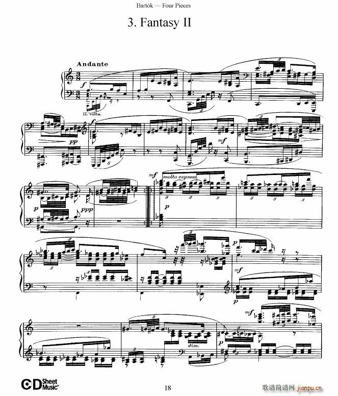 Bartok DD 71 Four Piano Pieces()18
