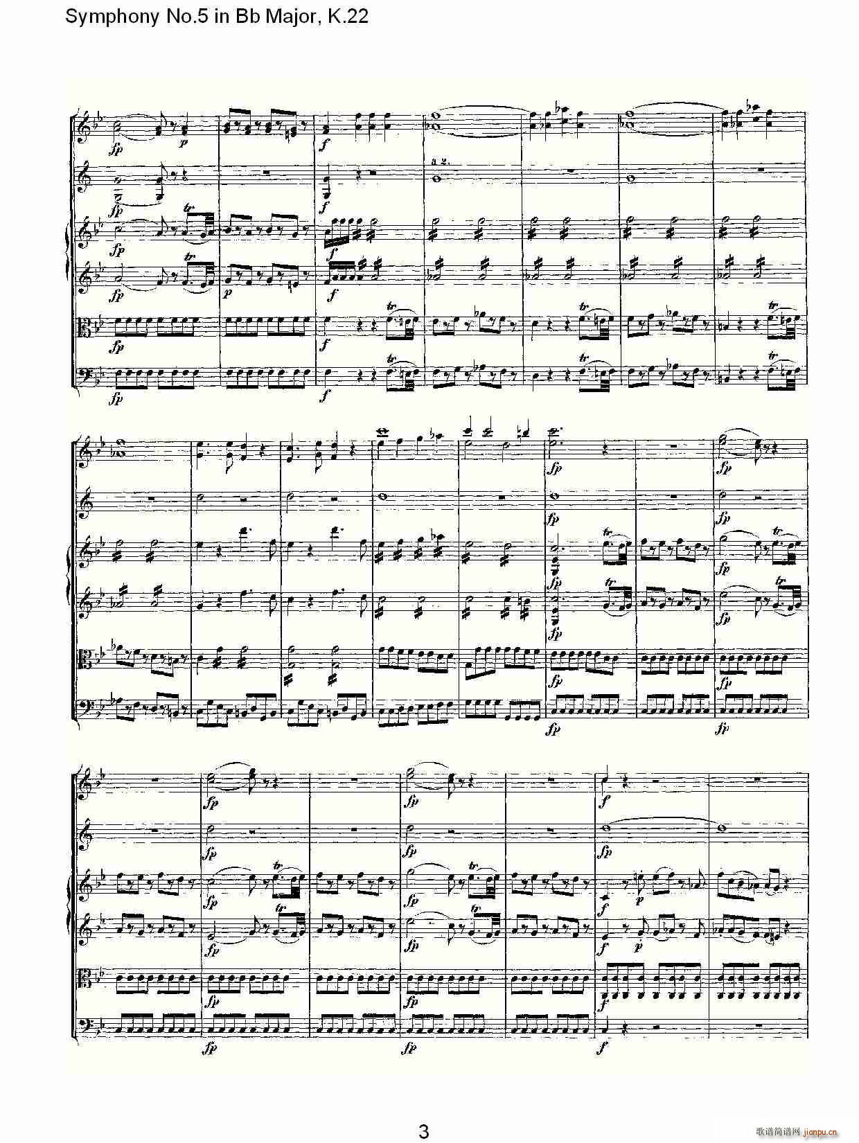 Symphony No.5 in Bb Major, K.22(ʮּ)3