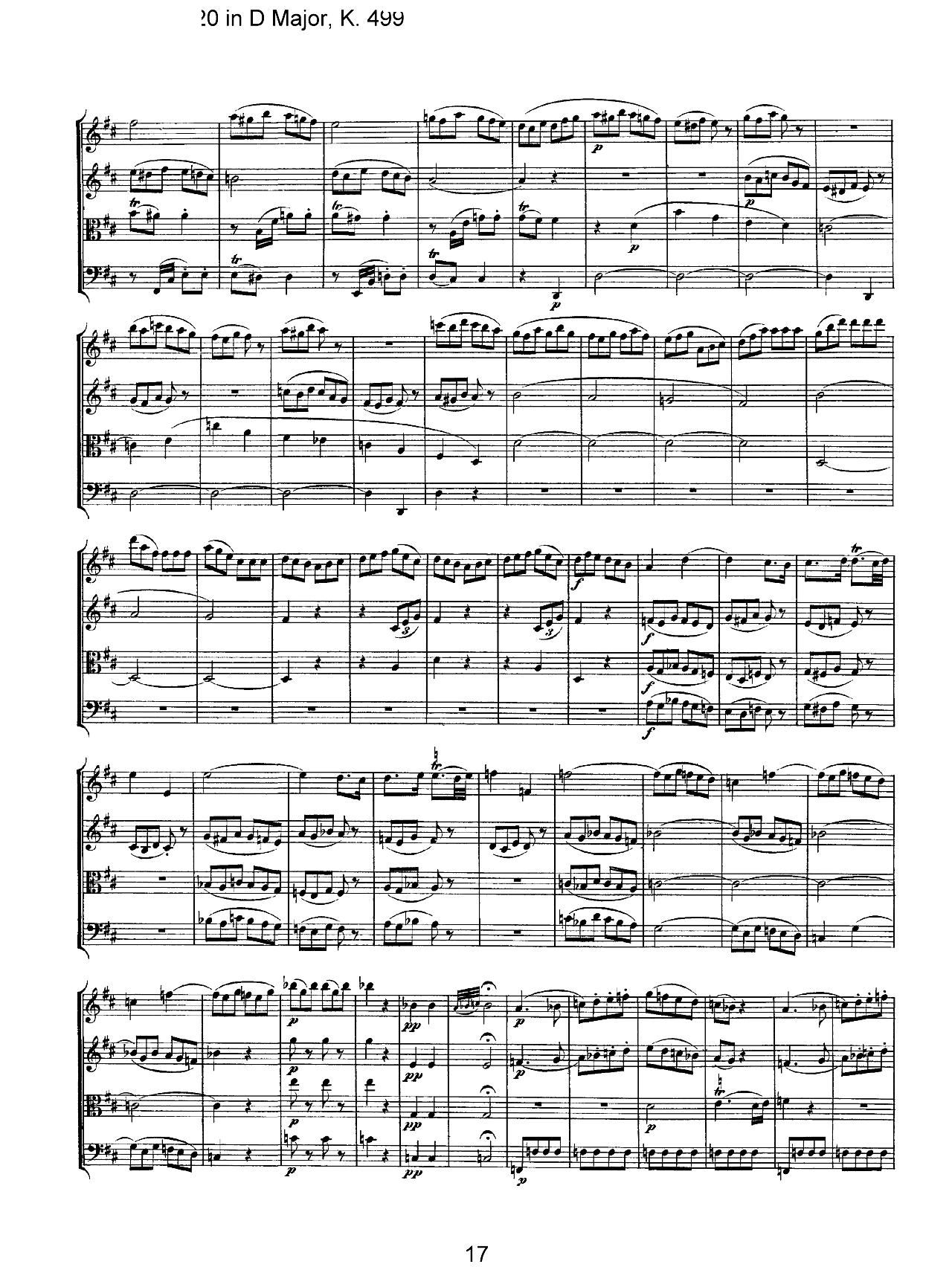 Mozart Quartet No 20 in D Major K 499()17