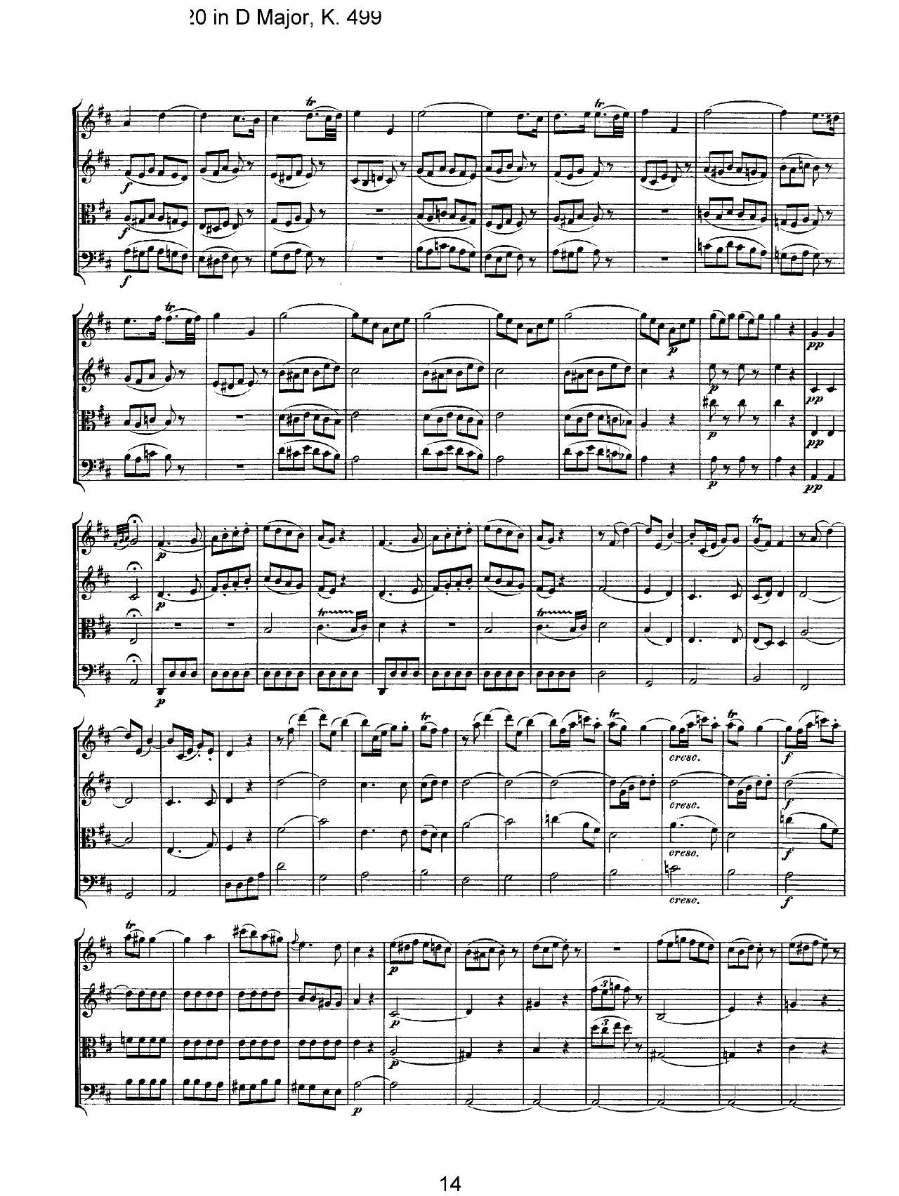 Mozart Quartet No 20 in D Major K 499()14