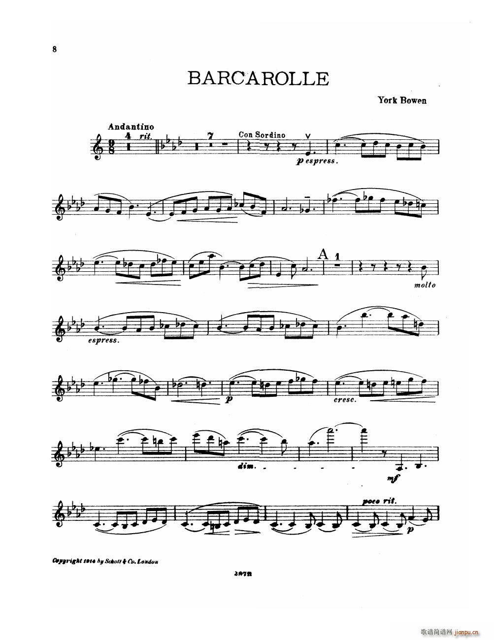 Bowen Suite for violin and piano violin part()8