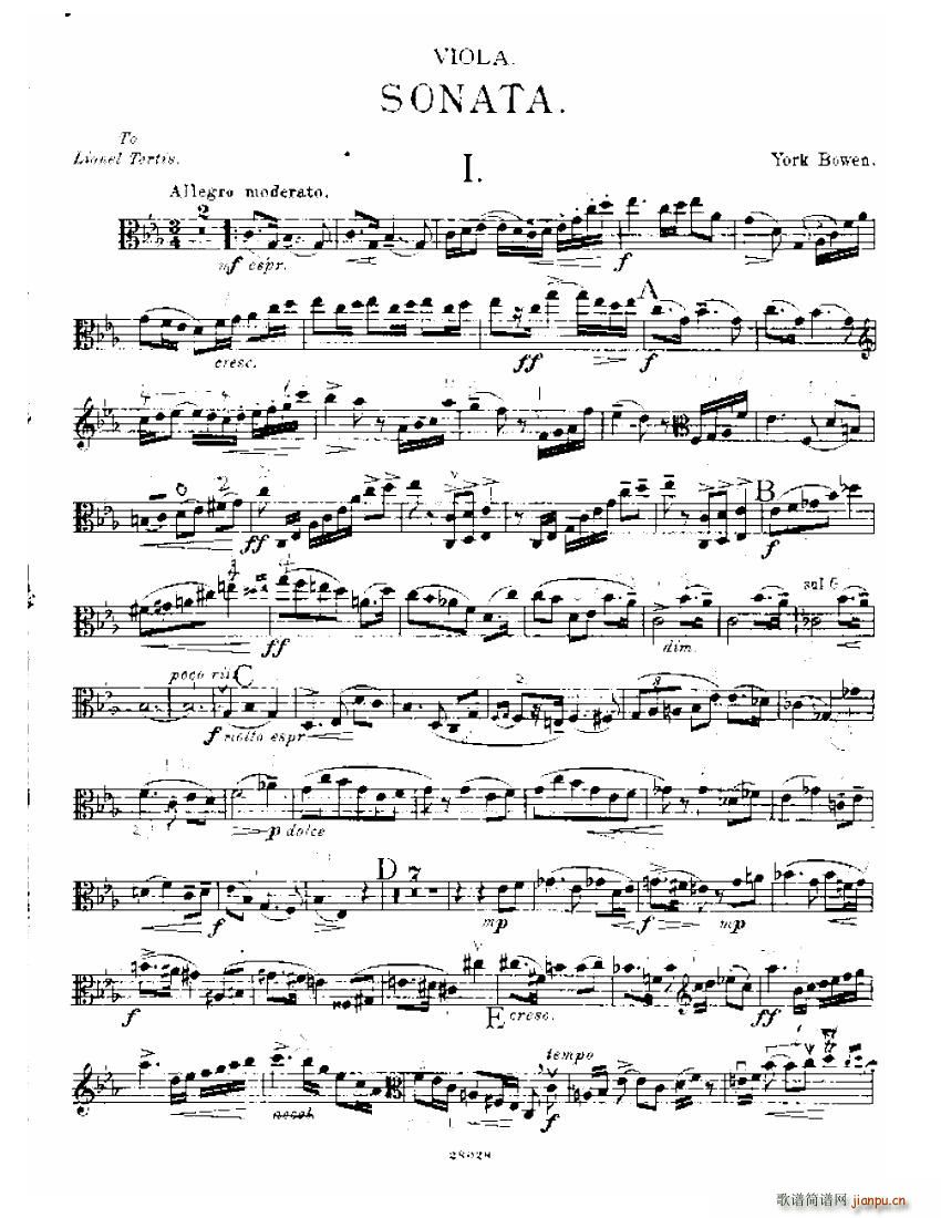 Bowen viola sonata No 1 Va part()1