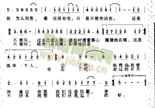 你忘了吧 歌谱简谱网