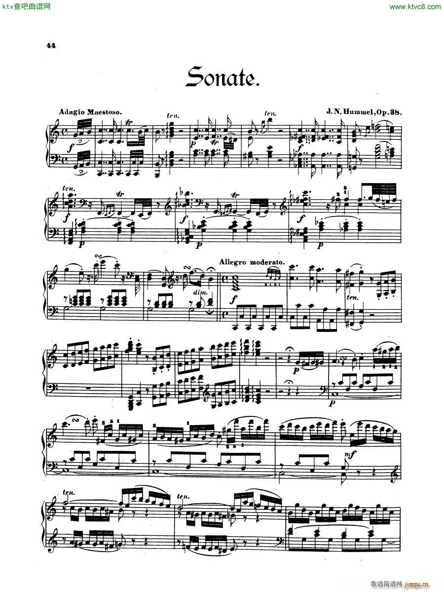 Hummel Sonata No 4 Op 38()1