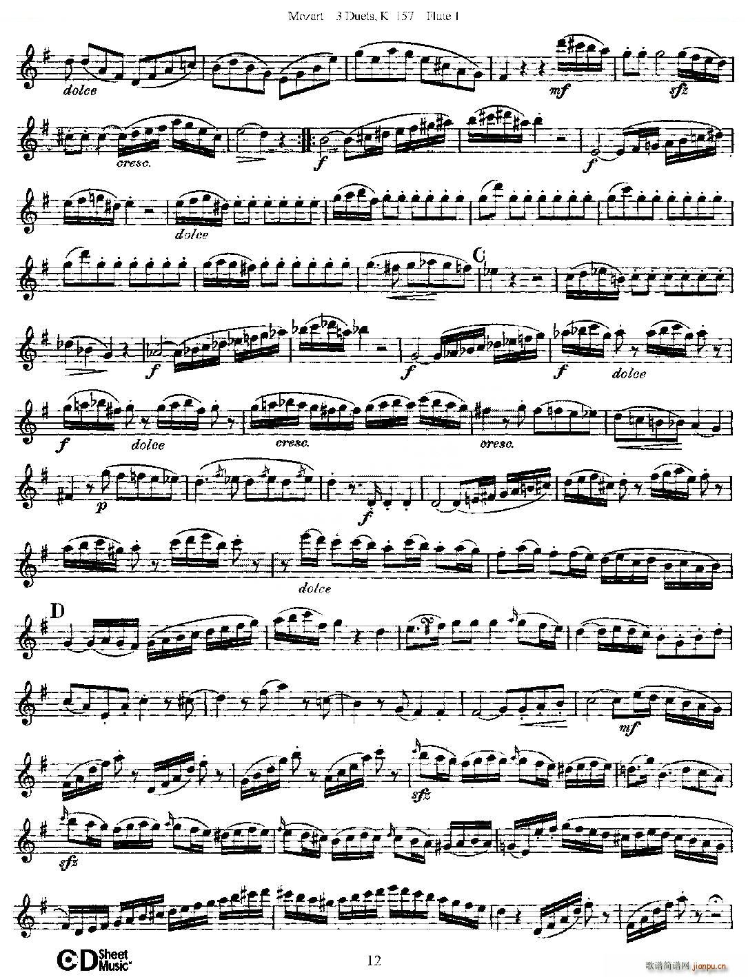 3 Duets K 157 ֮һ  K157 ͭ()12