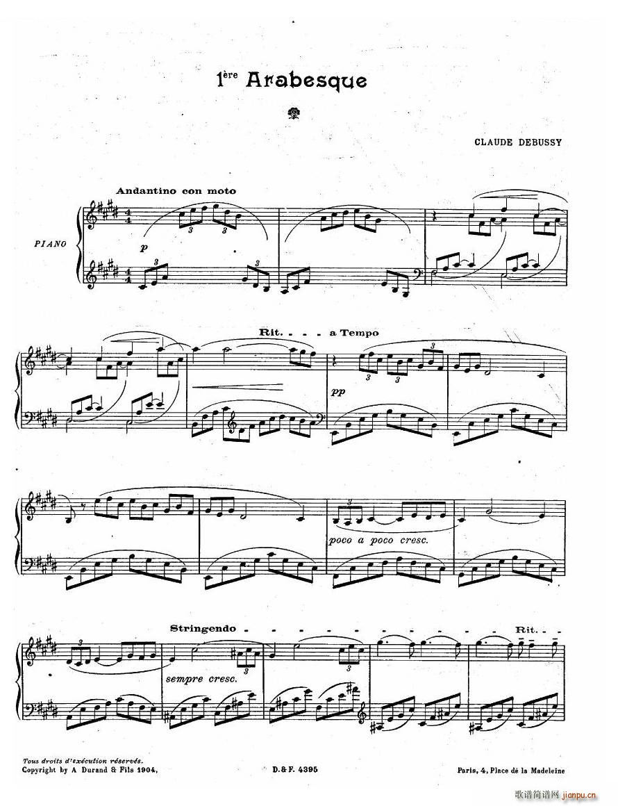 Claude Debussy Arabesque No 1 Arabesque No 1(ʮּ)1