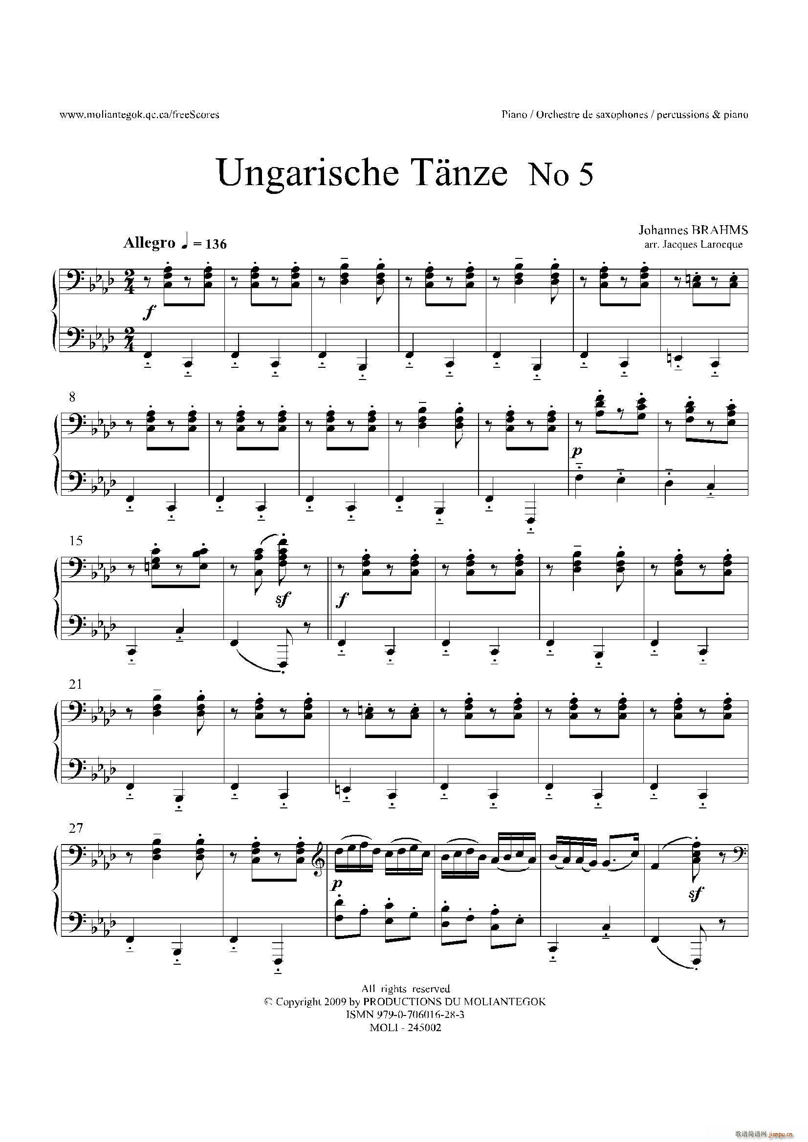 Ungarische Tnze No 5 ʮ?Piano()1