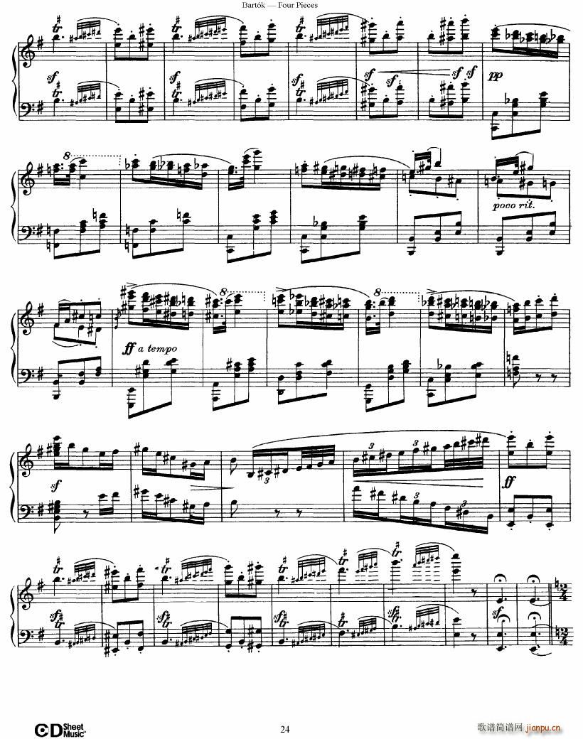 Bartok DD 71 Four Piano Pieces()24