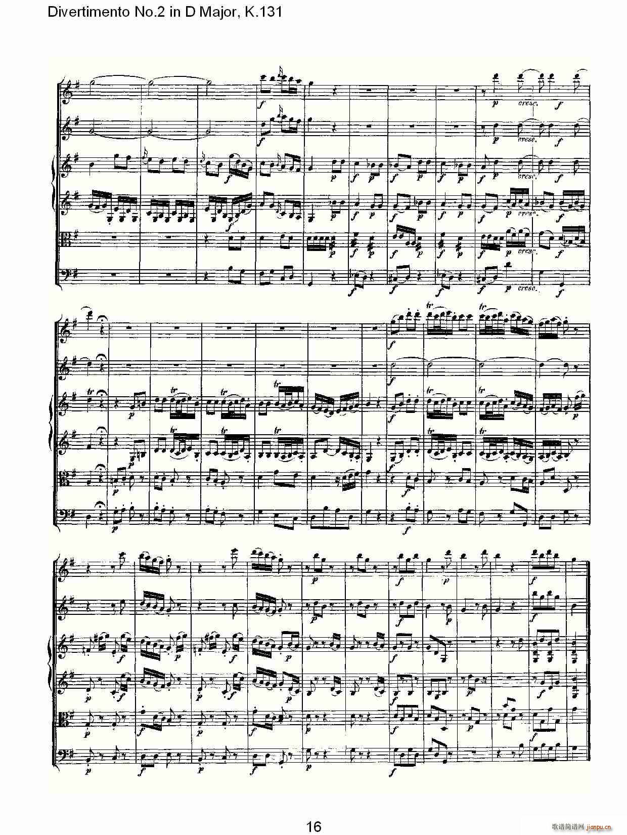 Divertimento No.2 in D Major, K.131(ʮּ)17
