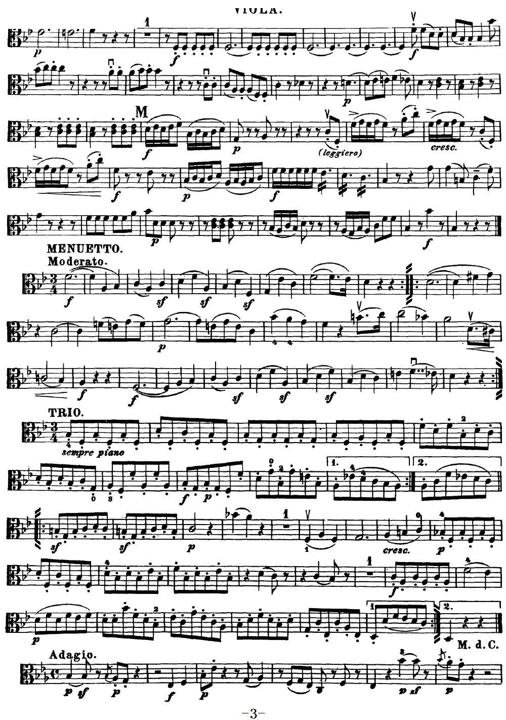 Mozart Quartet No 17 in Bb Major K 458 Viola(ʮּ)3