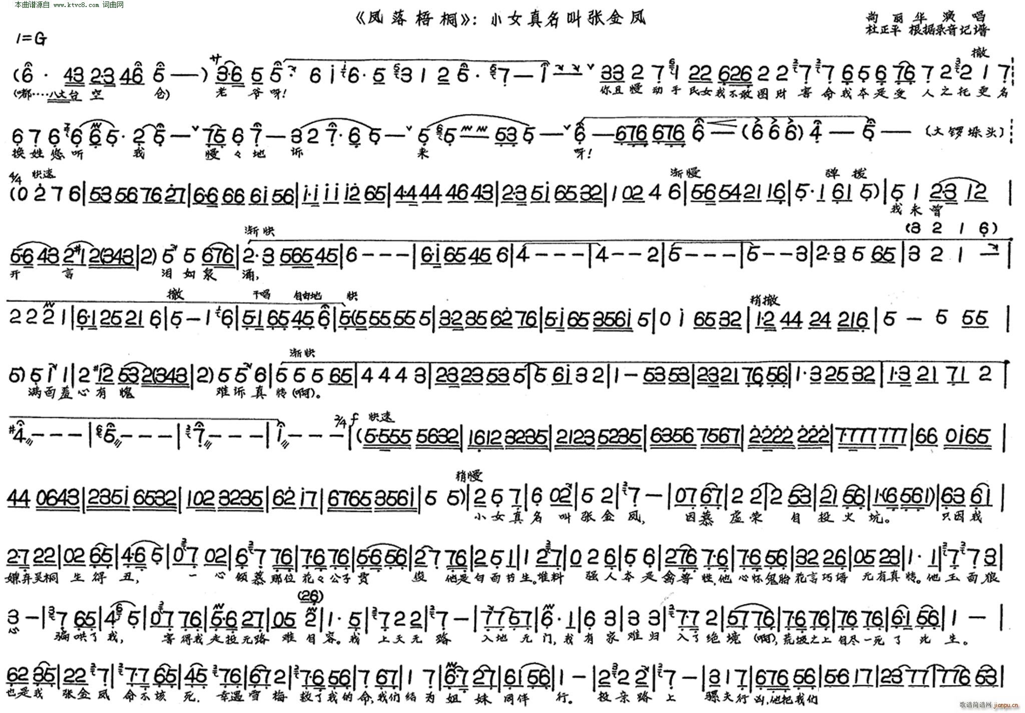 小女真名叫张金凤凤落梧桐