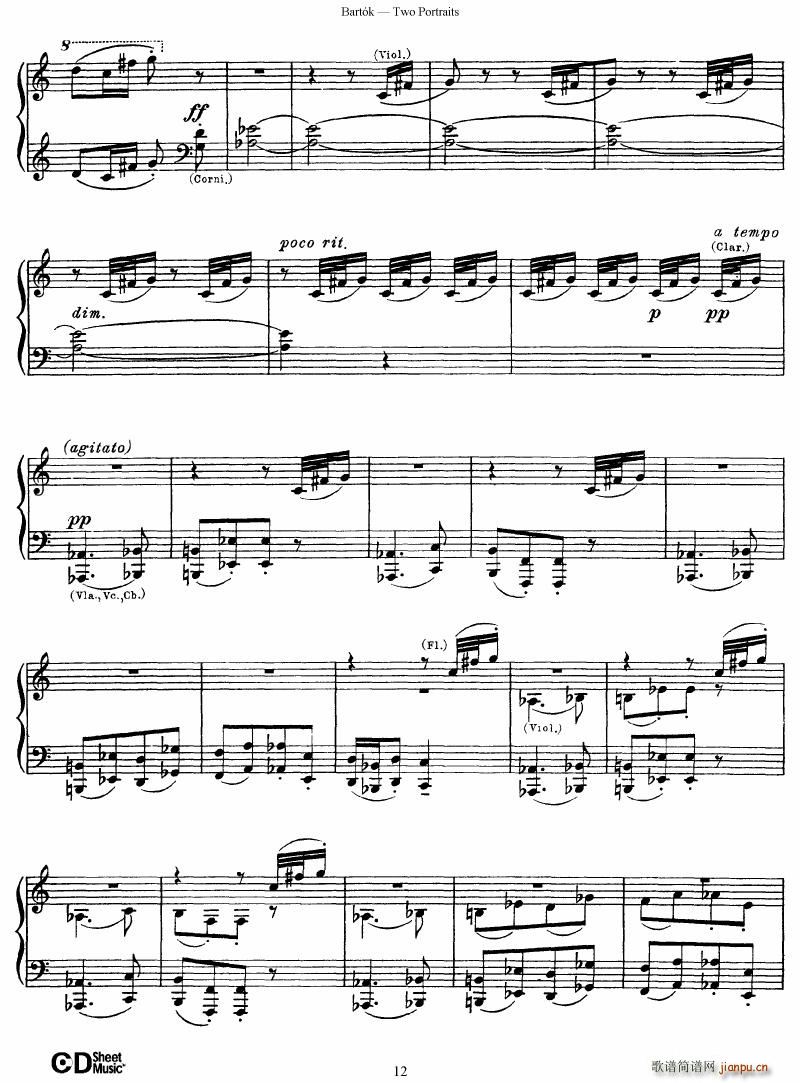 Bartok SZ 37 Two Portraits op 5()12