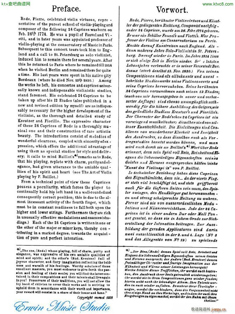 ޵ 24ϰPierre Rode 24 Studi Per violino I IX(ʮּ)1