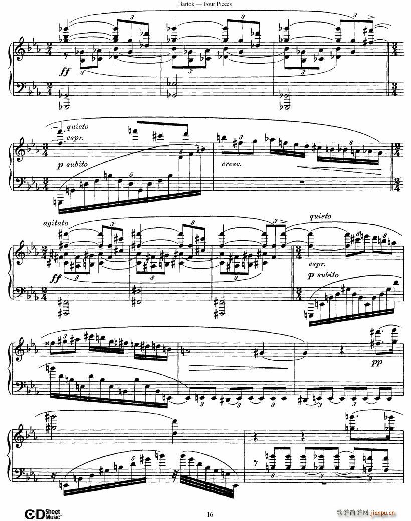 Bartok DD 71 Four Piano Pieces()16