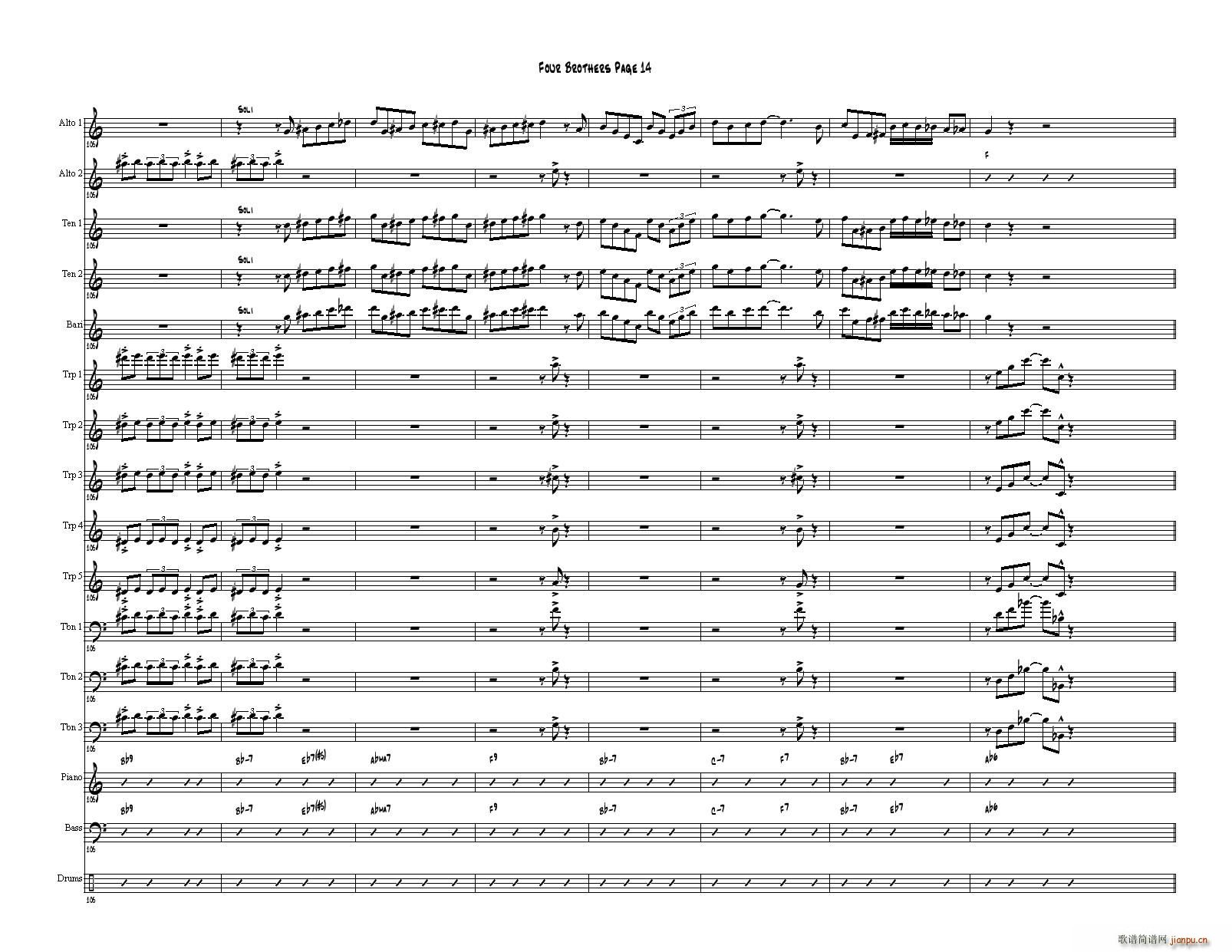 Four Brothers Big Band score(总谱)14