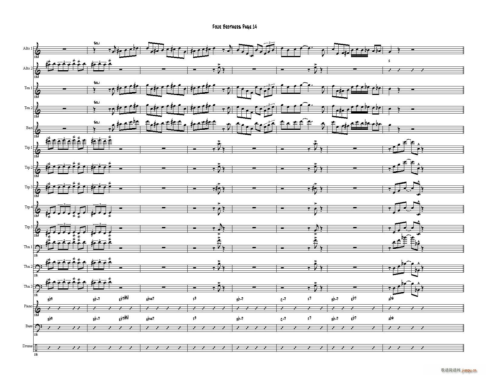 Four Brothers Big Band score()14