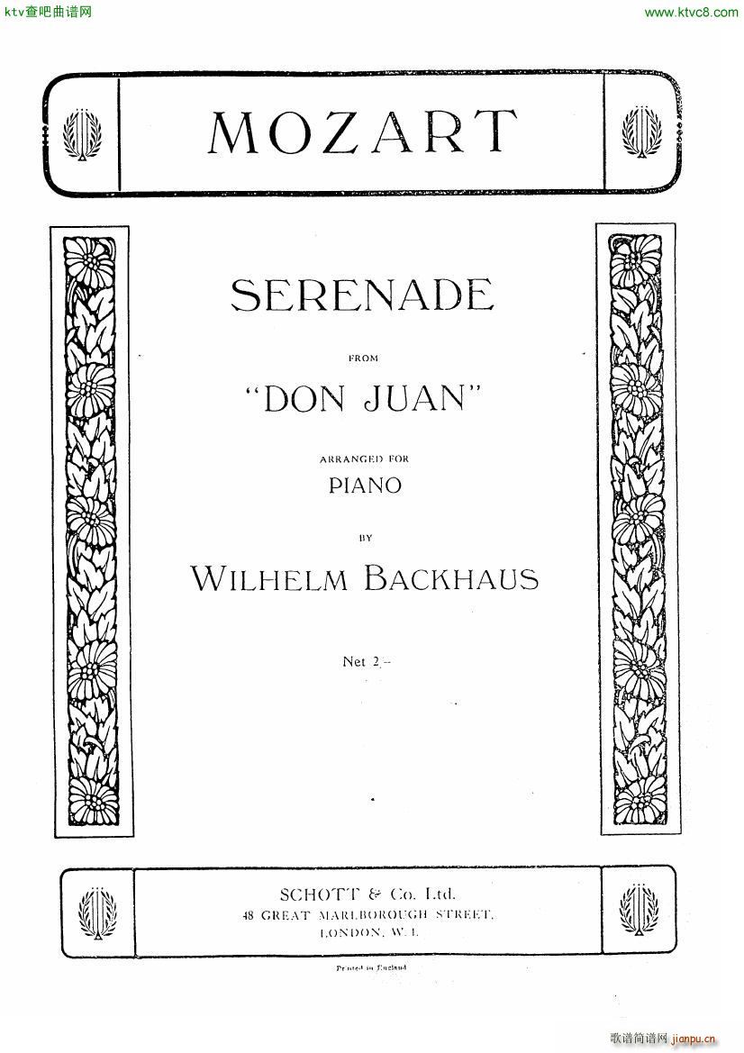 Mozart Backhaus Serenade from Don Juan()1