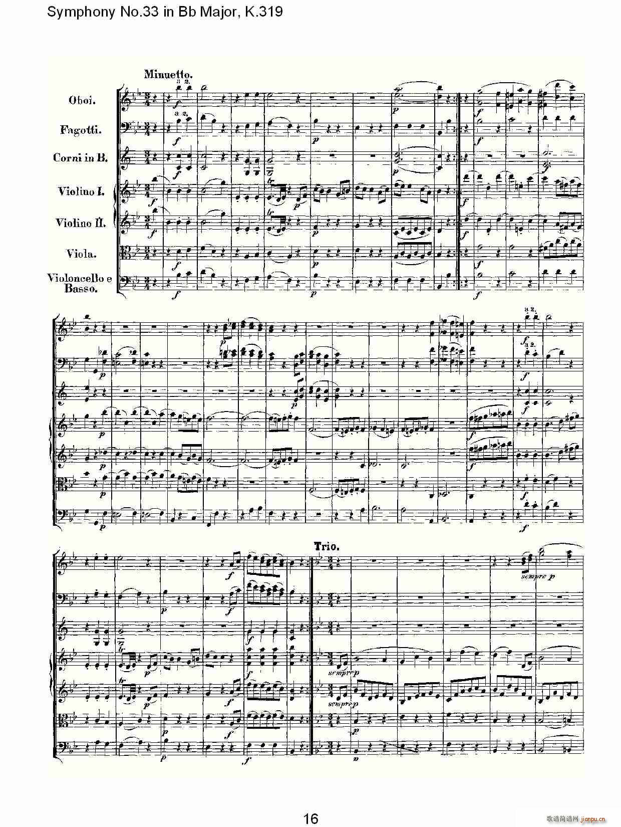 Symphony No.33 in Bb Major, K.319(ʮּ)16