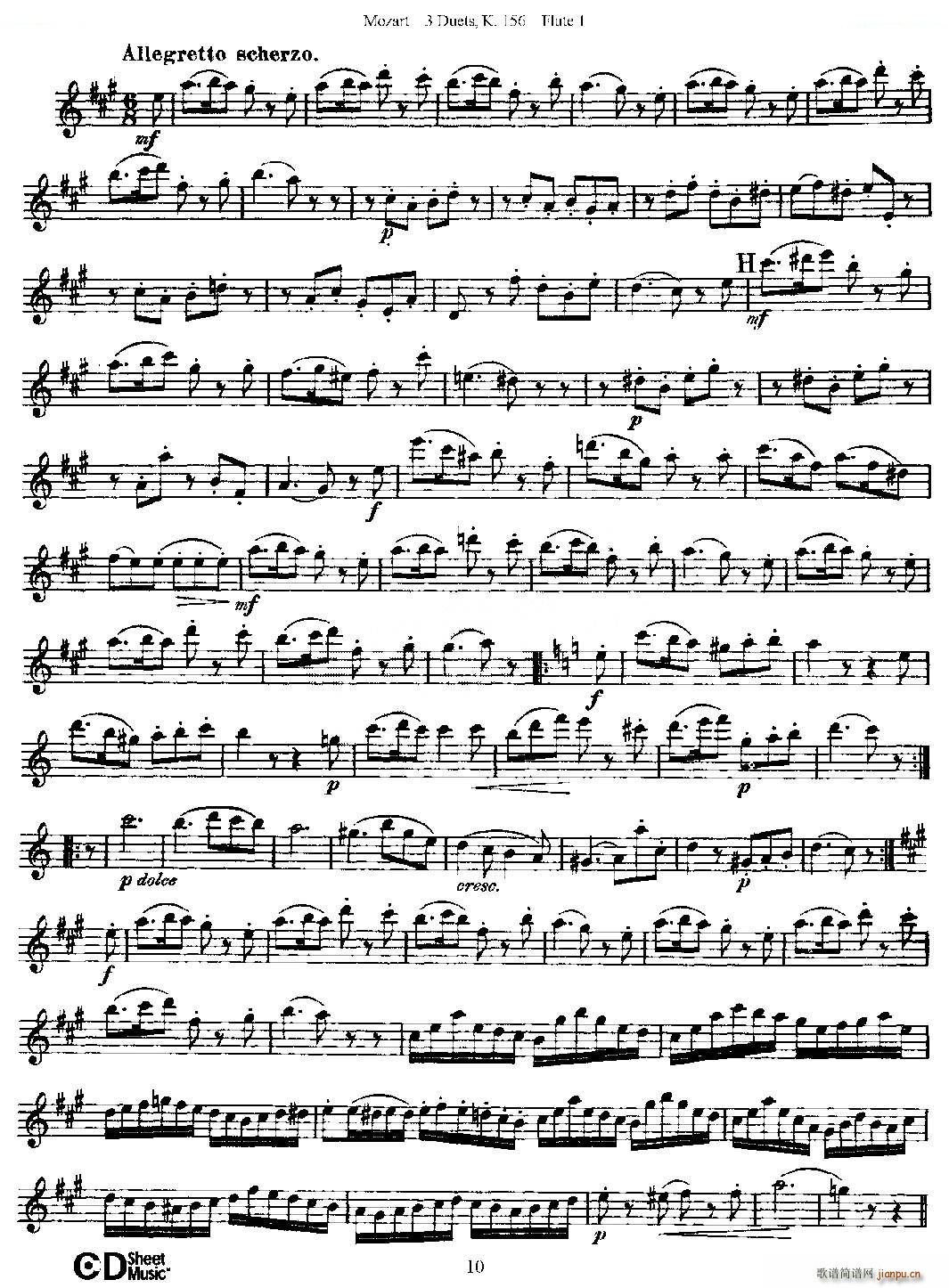 3 Duets K 156 ֮һ  K156 ͭ()10