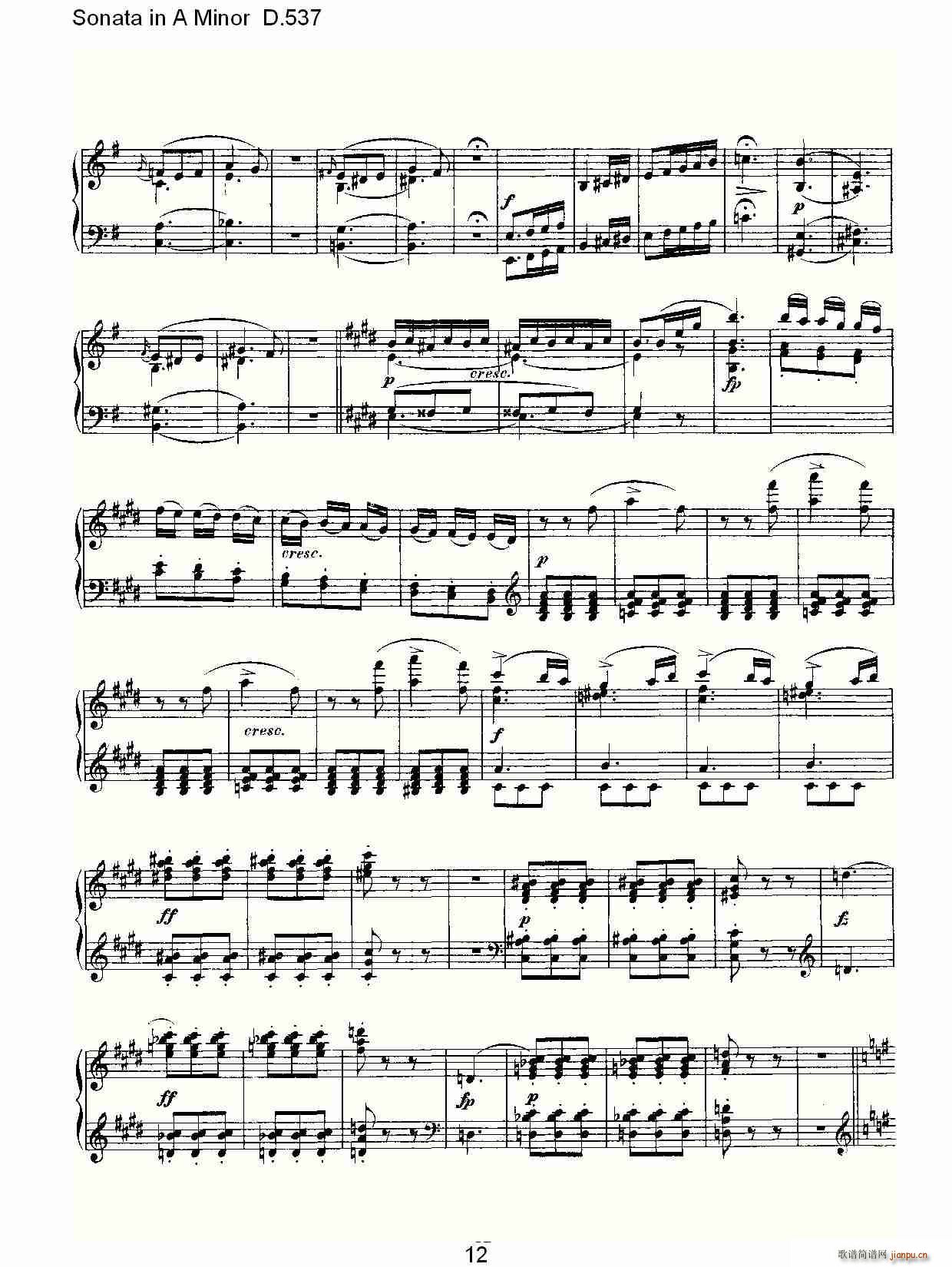 Sonata in A Minor D.537(ʮּ)12