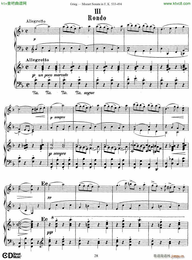 Grieg Sonata K 533 Mozart 2nd Piano Grieg()28