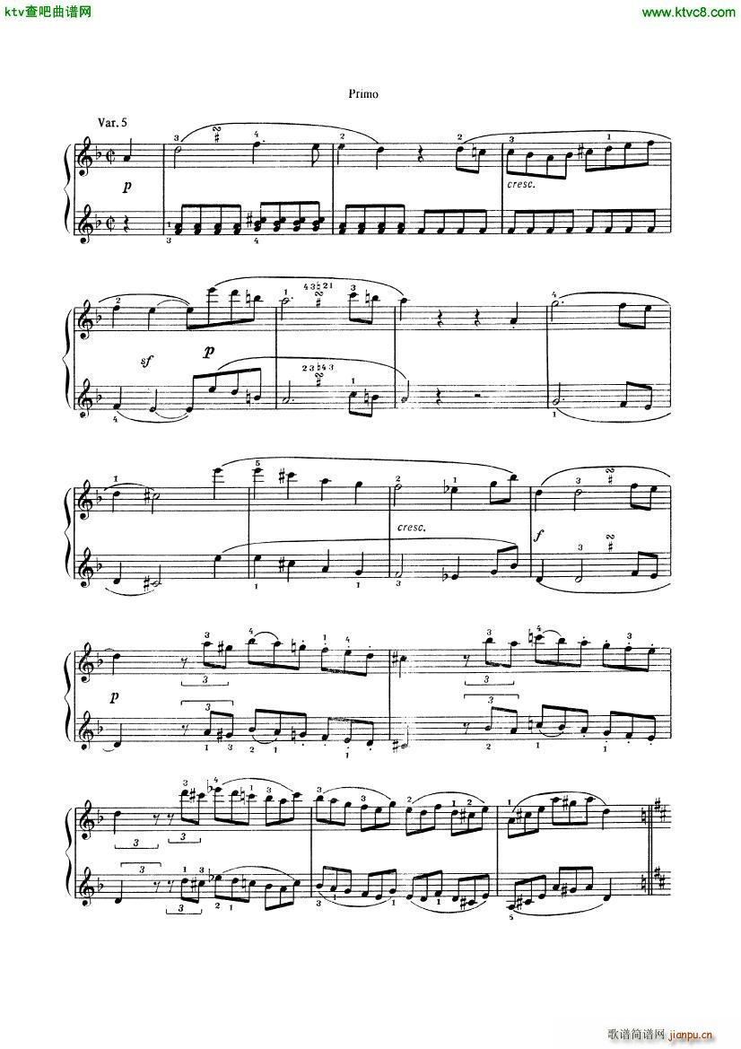 Beethoven op 74 Six Variations 4 hands()10
