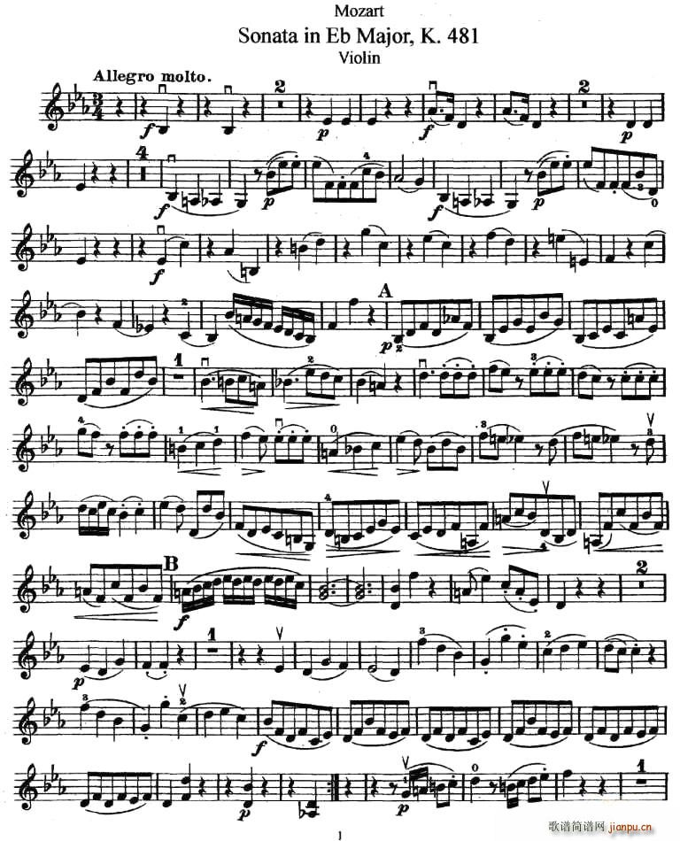 Sonata in Eb Major K.481(ʮּ)1