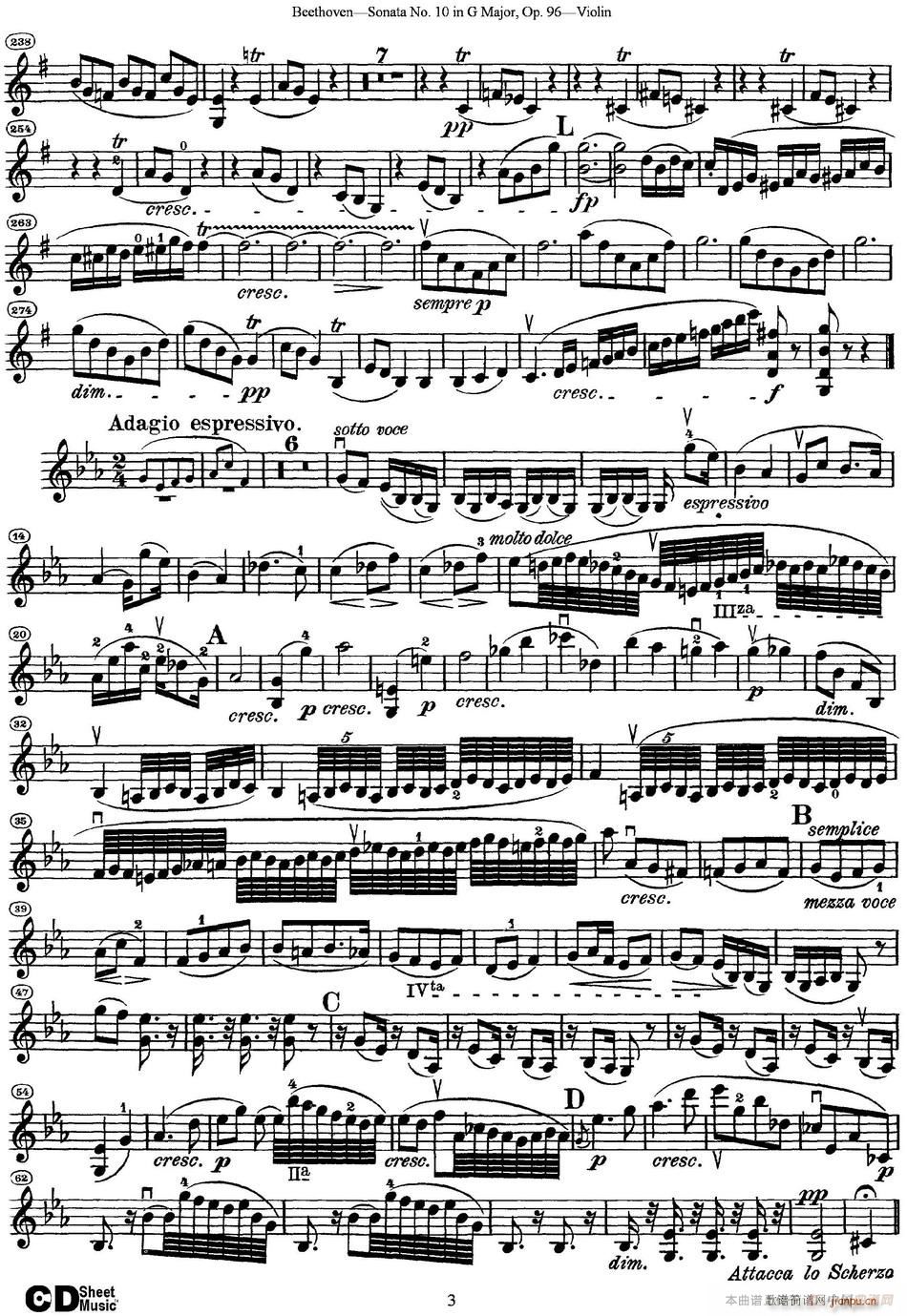 Violin Sonata No 1 in D Major Op 12 No 1(ʮּ)3