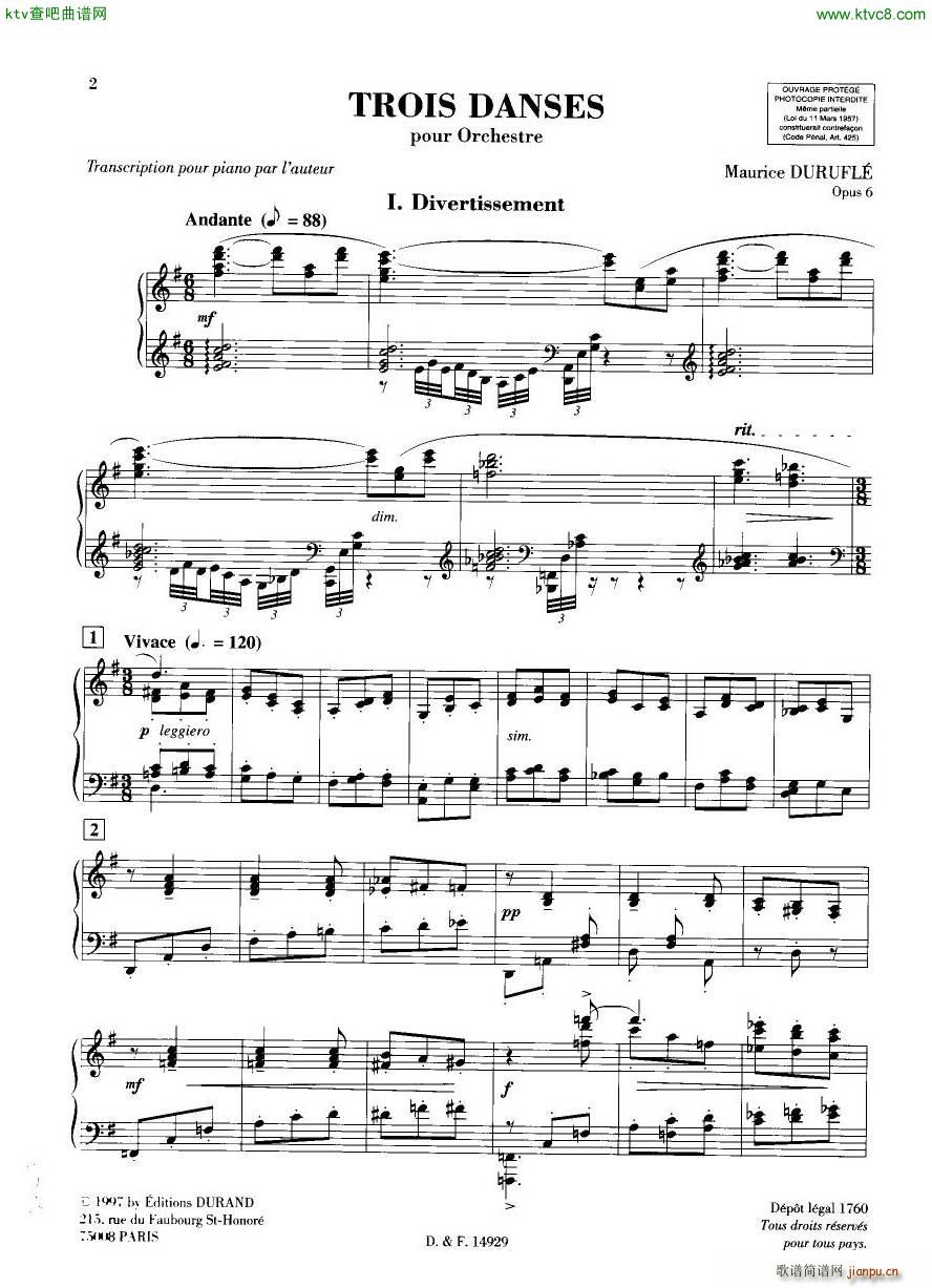Durufl Op 6 Trois Danses()1