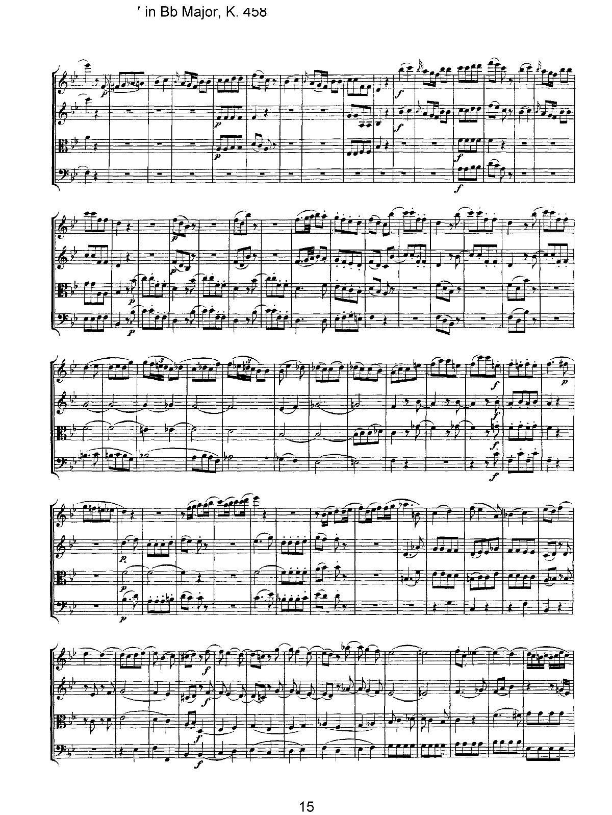 Mozart Quartet No 17 in Bb Major K 458()15