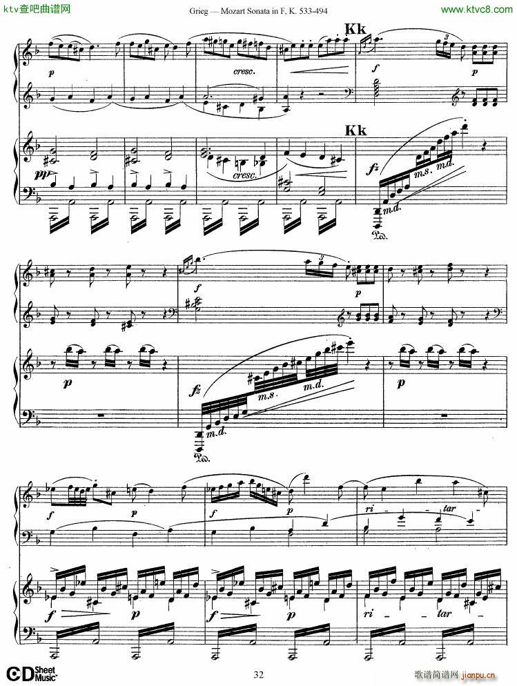 Grieg Sonata K 533 Mozart 2nd Piano Grieg()32