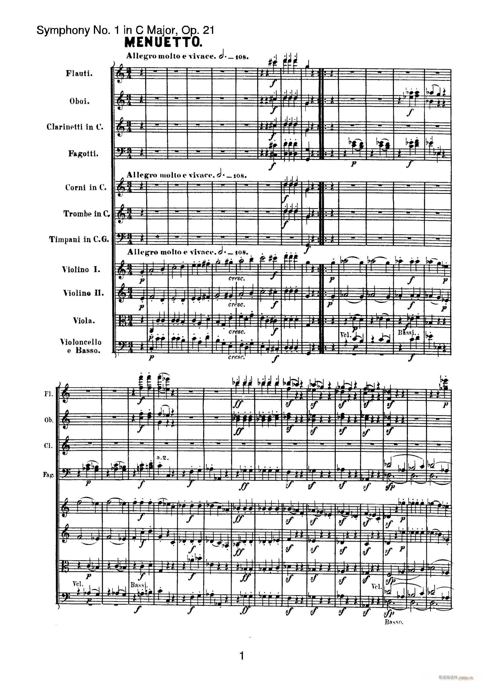 Symphony No 1 in C Major Op 21  ()1
