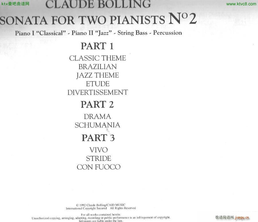 Bolling Sonata for Two Pianist no 2 Part1 1()1