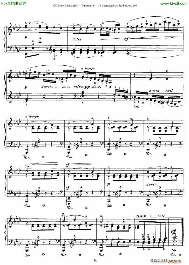 Burgmuller 18 characteristic studies op109()16