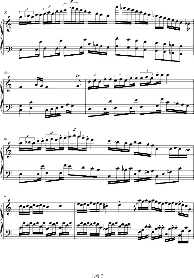 C大调奏鸣曲第一乐章(钢琴谱)7