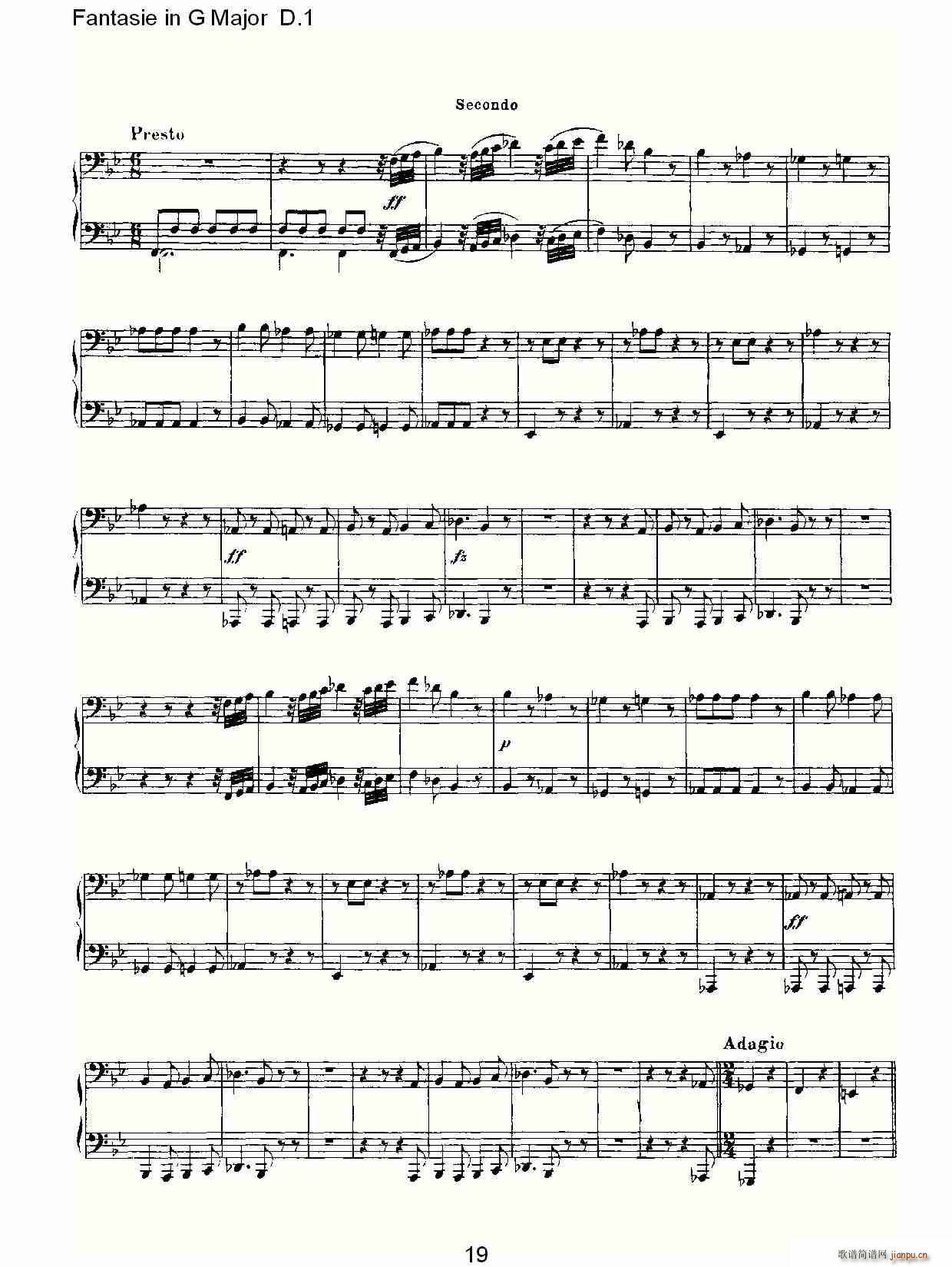 Fantasie in G Major D.1(ʮּ)19