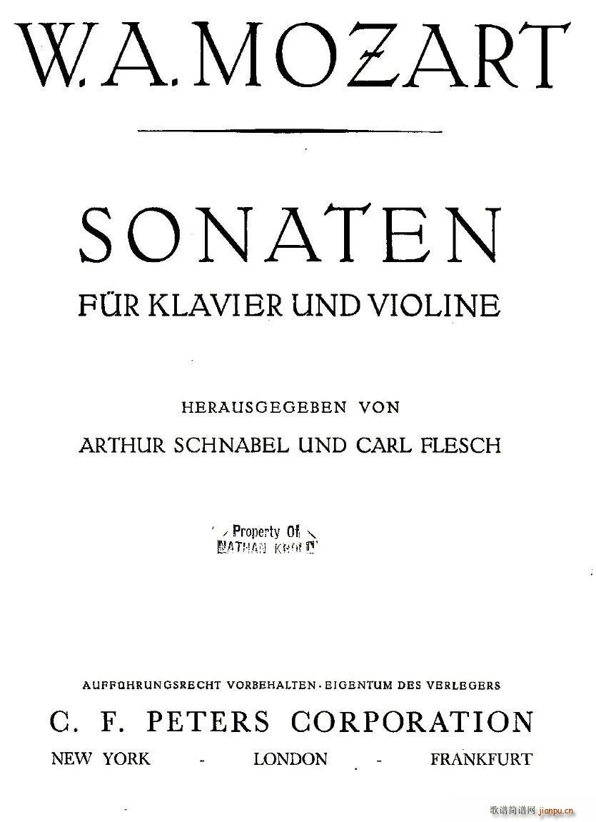 Mozart Violin Sonata No 1 KV 305 һС(С)1