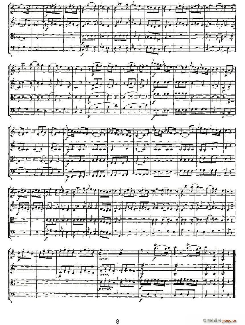 Quartet No 4 in C Major K 157 C()8