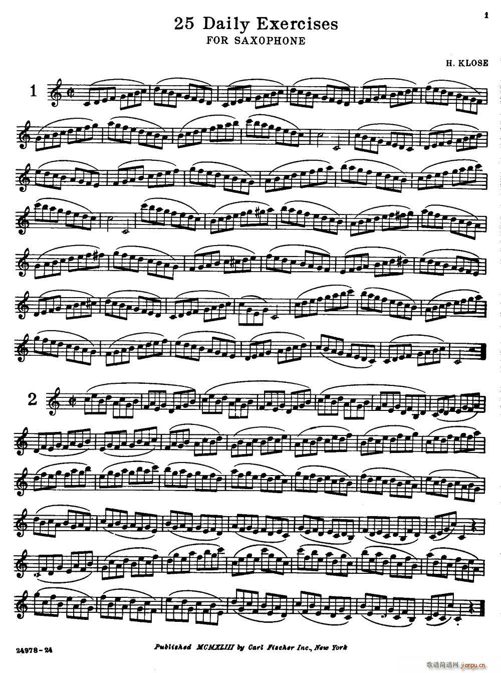25 Daily Exercices for Saxophone 1 8(ʮּ)1