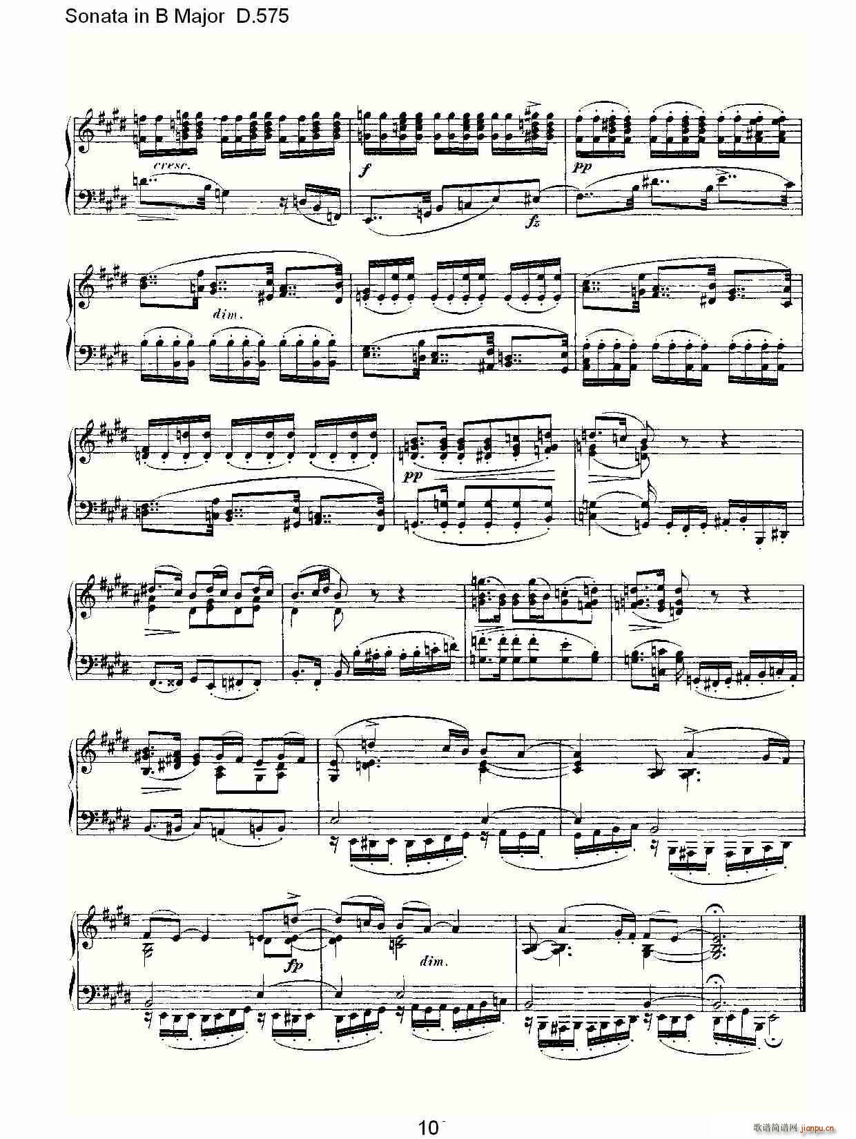 Sonata in B Major D.575(ʮּ)10