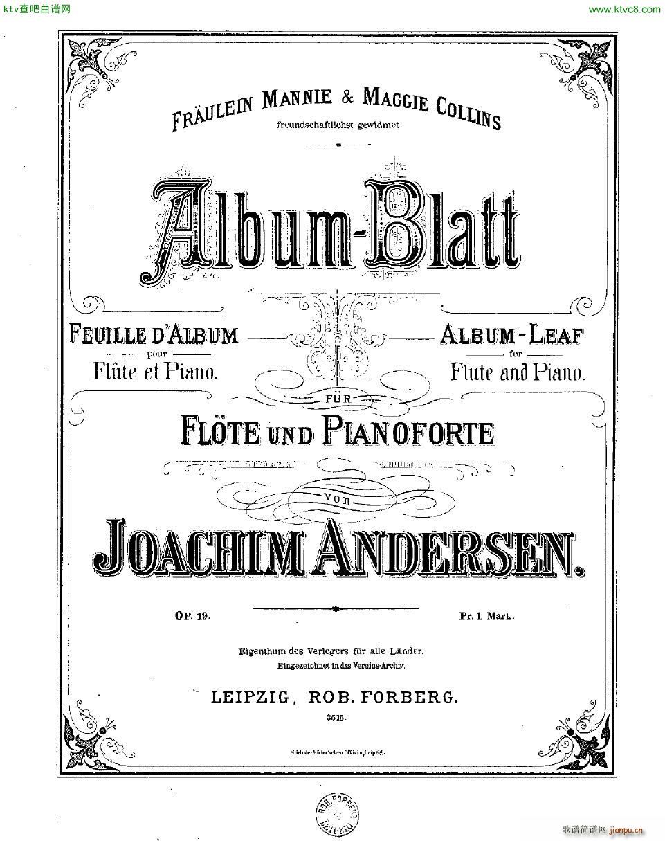 Andersen op 19 Album Blatt fl pno()1