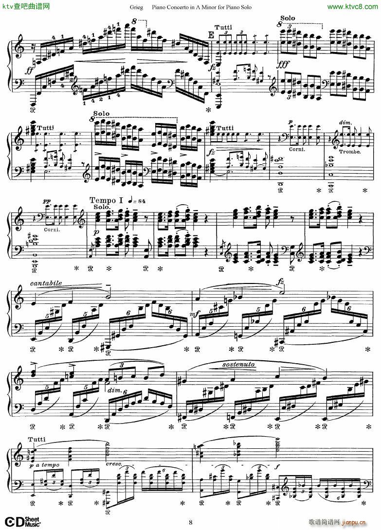 Grieg Piano Concerto solo arr 2 byGrieg()8