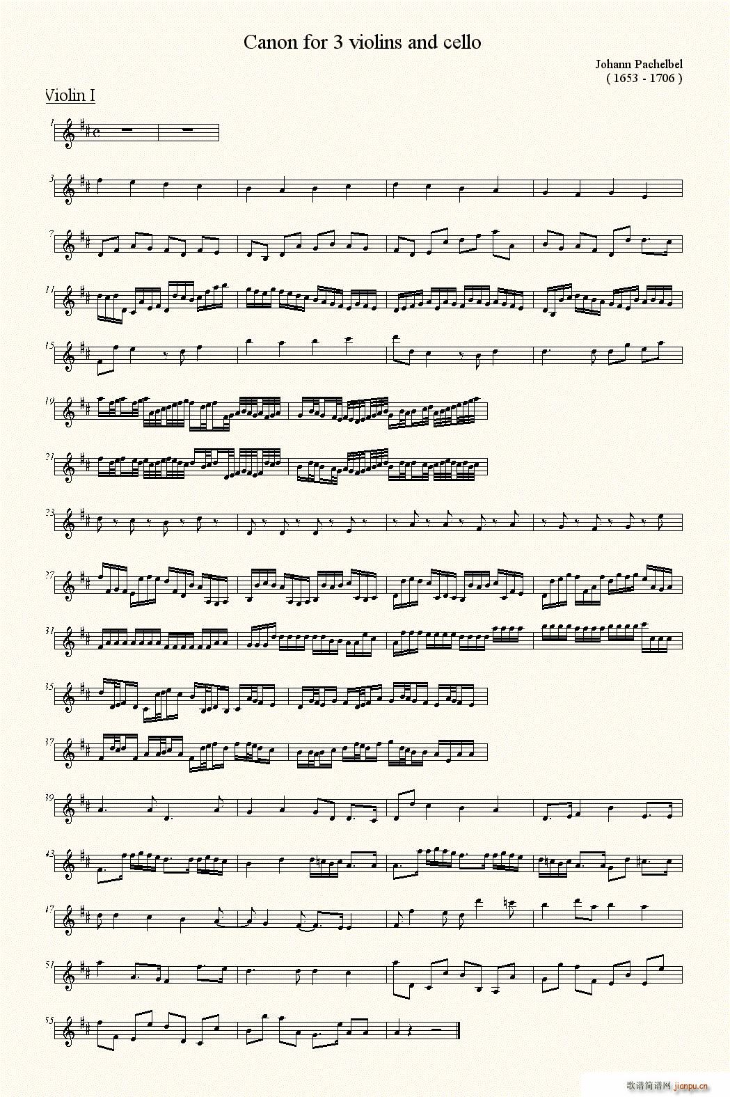 canon for 3 violins and cello ũСٺʹ ()1