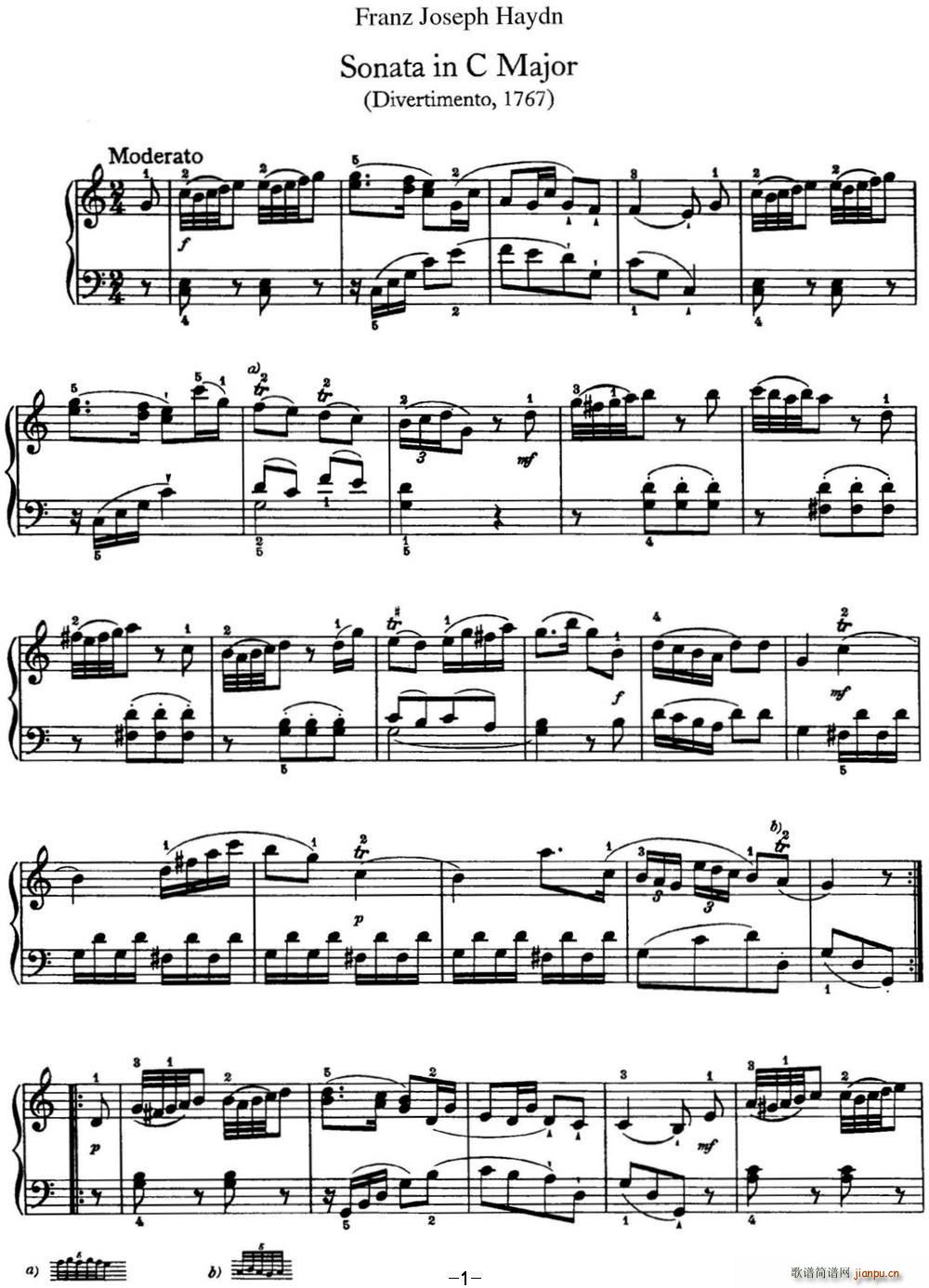   Hob XVI 10 Divertimento C major()1