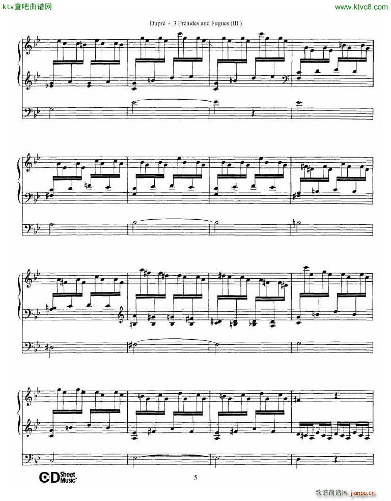 Dupr Prelude Fugue in G minor Op 7 No 3()5