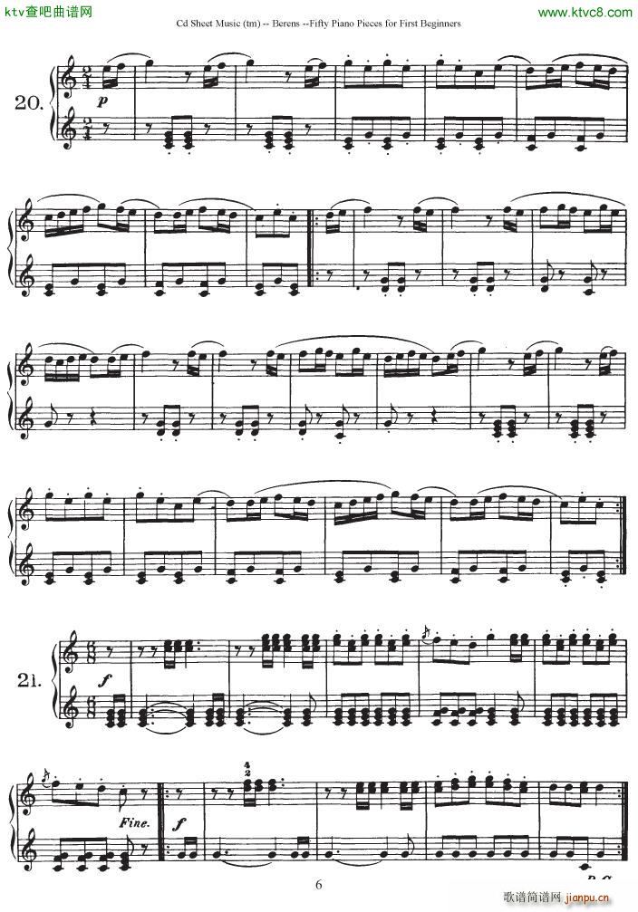 Berens op 70 50 Piano Pieces for Beginners()6