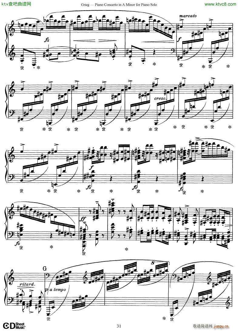 Grieg Piano Concerto solo arr 2 byGrieg()31